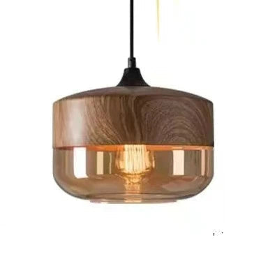 Lumiéra - Japandi Glass and Wood Pendant Light