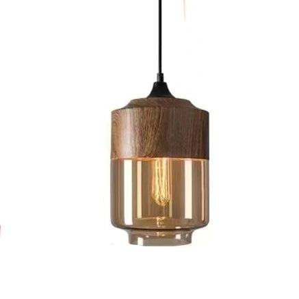 Lumiéra - Japandi Glass and Wood Pendant Light