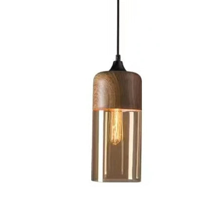 Lumiéra - Japandi Glass and Wood Pendant Light