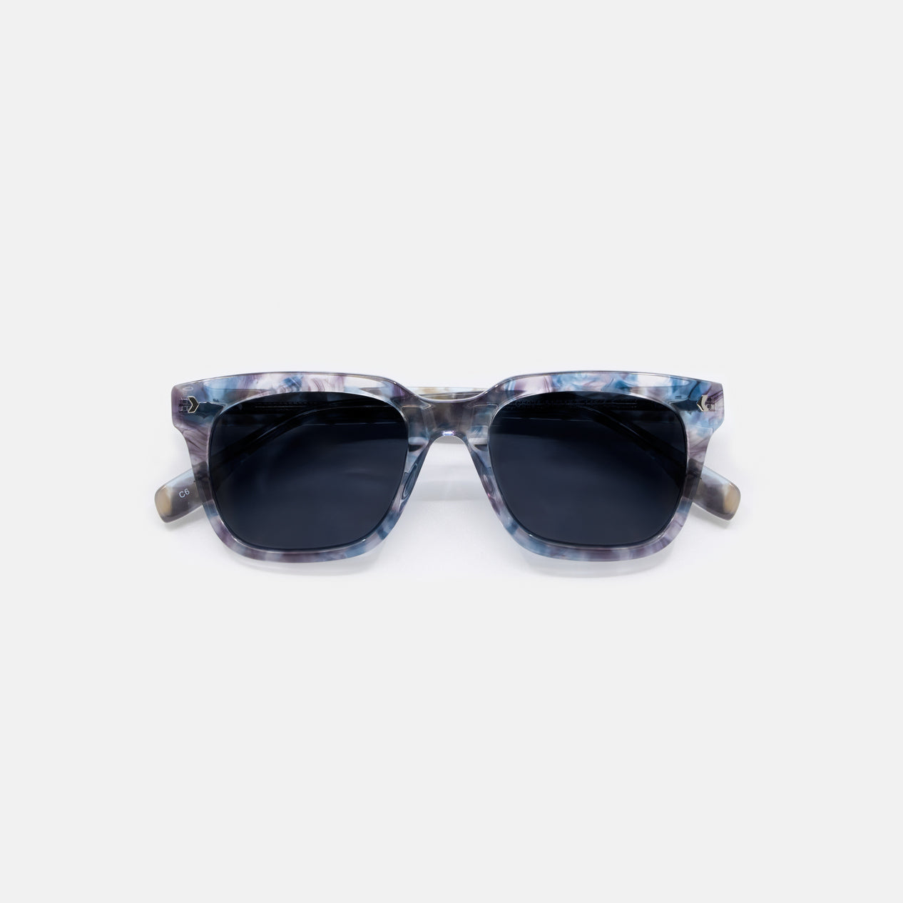 Classic Squared Frame Sunglasses in Azure with Protective Case & Cleaning Cloth-2