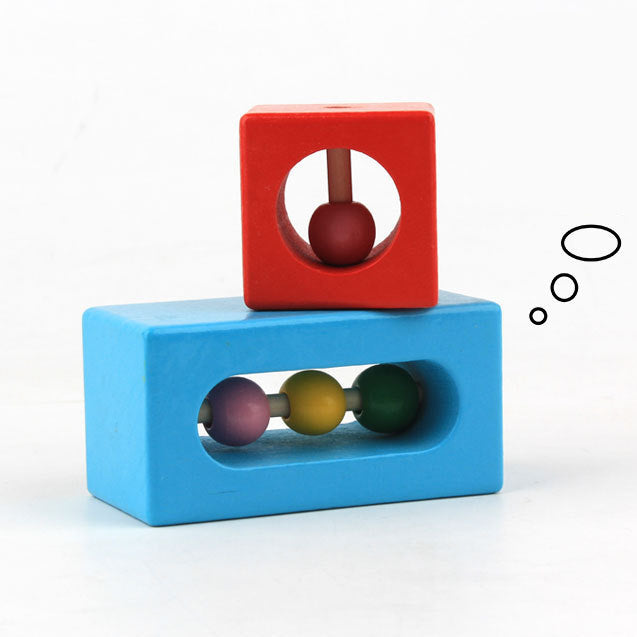 StackMasters - Colorful Wooden Baby Stacking Blocks