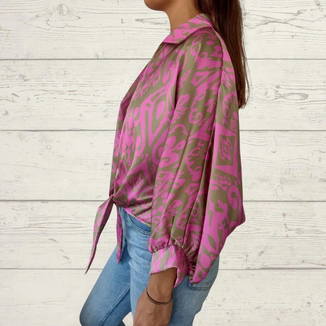 Luna – Women's Knotted Lapel Cardigan Shirt