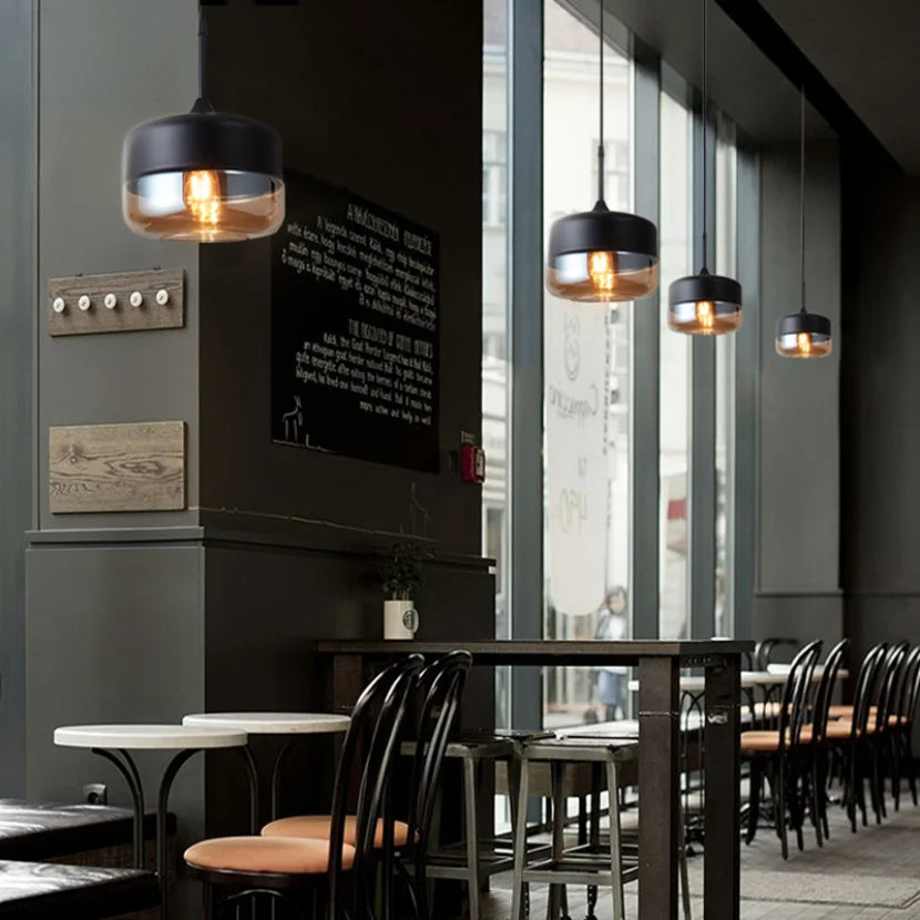 Lumiéra - Japandi Glass and Wood Pendant Light