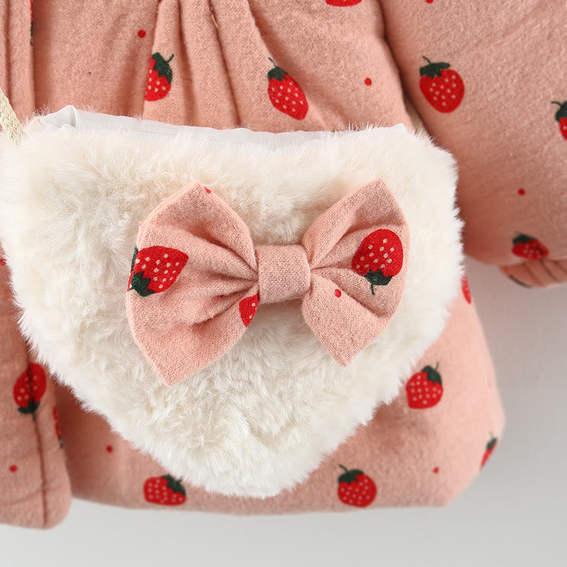 StrawberrySnuggle - Adorable Strawberry Quilted Baby Jacket/Coat