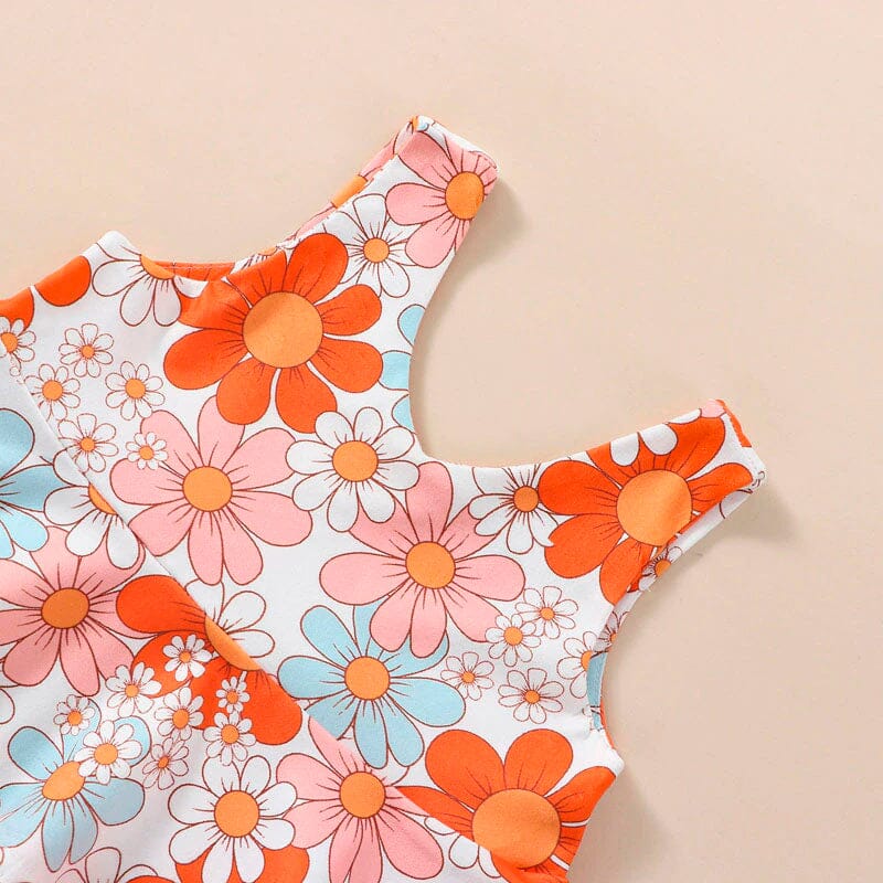 Lily Rose - Floral Top & Striped Flared Pants Baby Girl Set