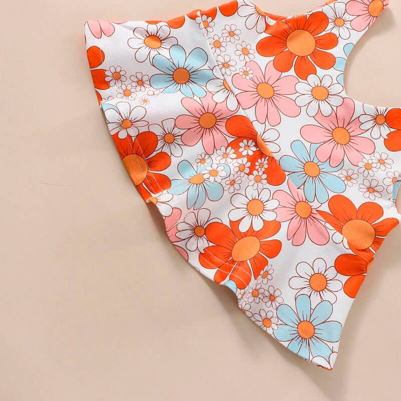 Lily Rose - Floral Top & Striped Flared Pants Baby Girl Set