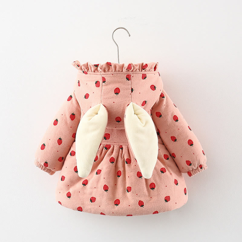 StrawberrySnuggle - Adorable Strawberry Quilted Baby Jacket/Coat