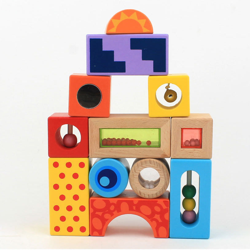 StackMasters - Colorful Wooden Baby Stacking Blocks