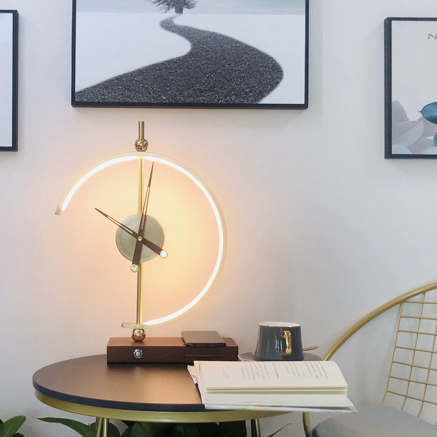 NagoyaLight - Modern LED Lamp with Wireless Charging Station & Clock-4