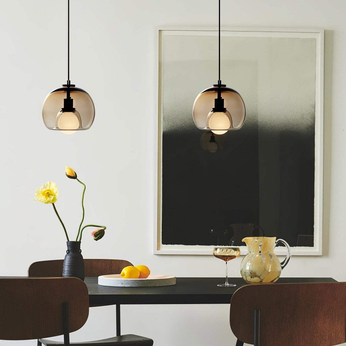 CozyNest - Elegant Black and Gold Pendant Light