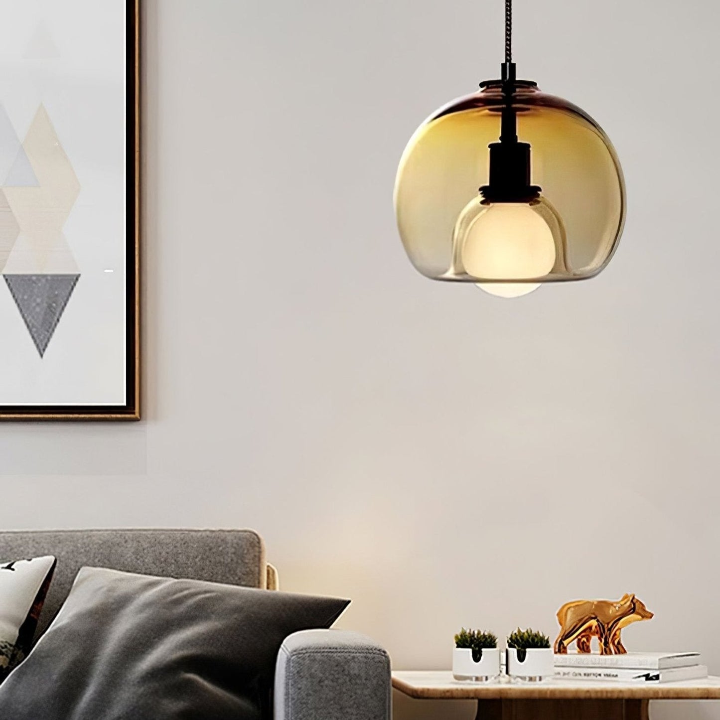 CozyNest - Elegant Black and Gold Pendant Light