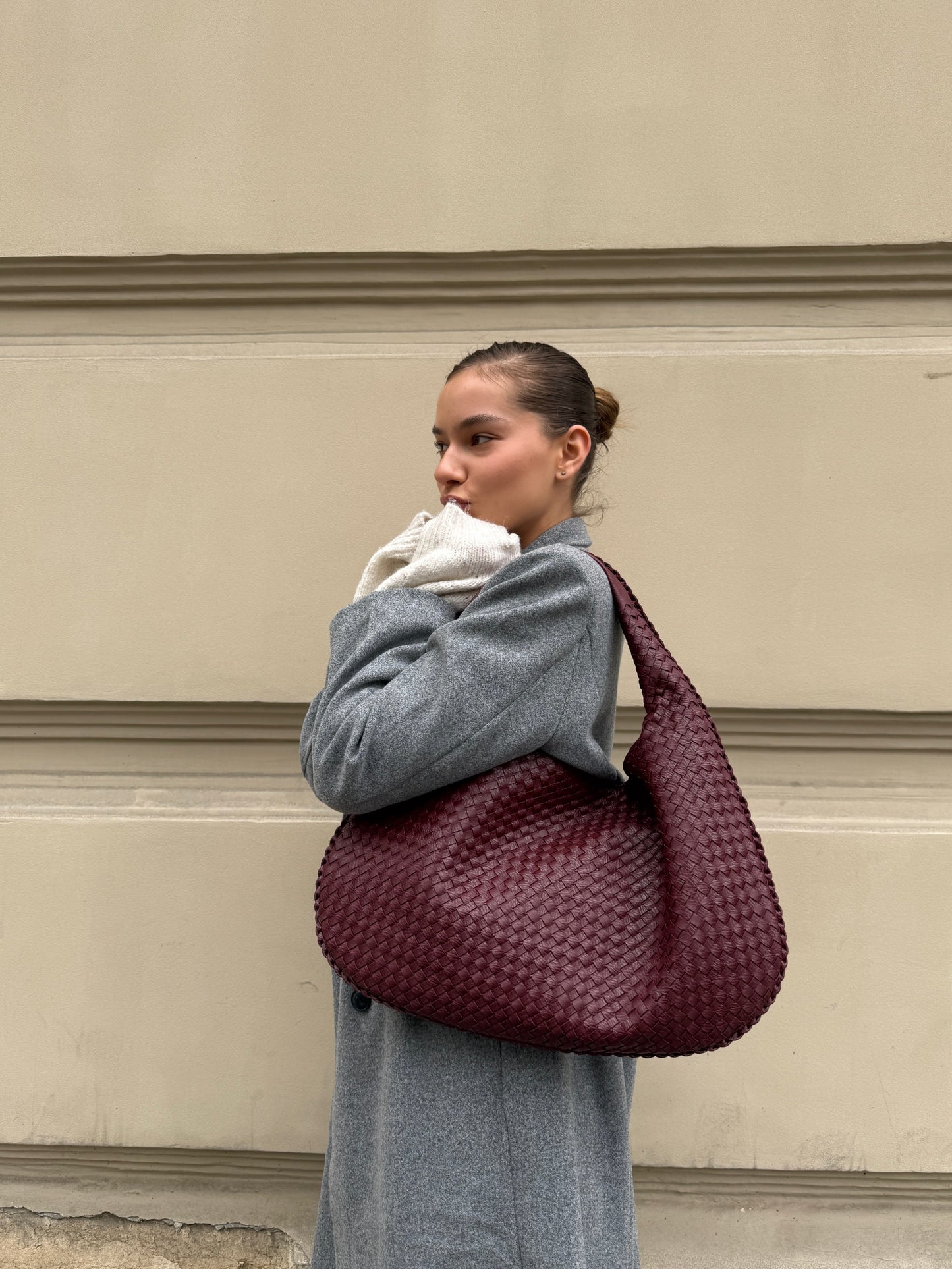 Solaya – Women's Everyday Statement Bag | Wine Red Shoulder Bag
