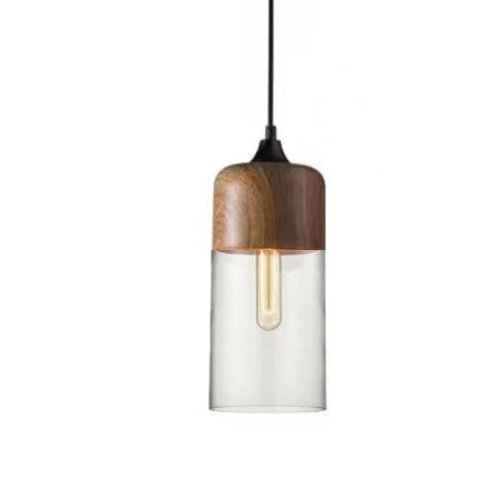 Lumiéra - Japandi Glass and Wood Pendant Light