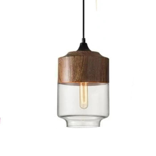 Lumiéra - Japandi Glass and Wood Pendant Light