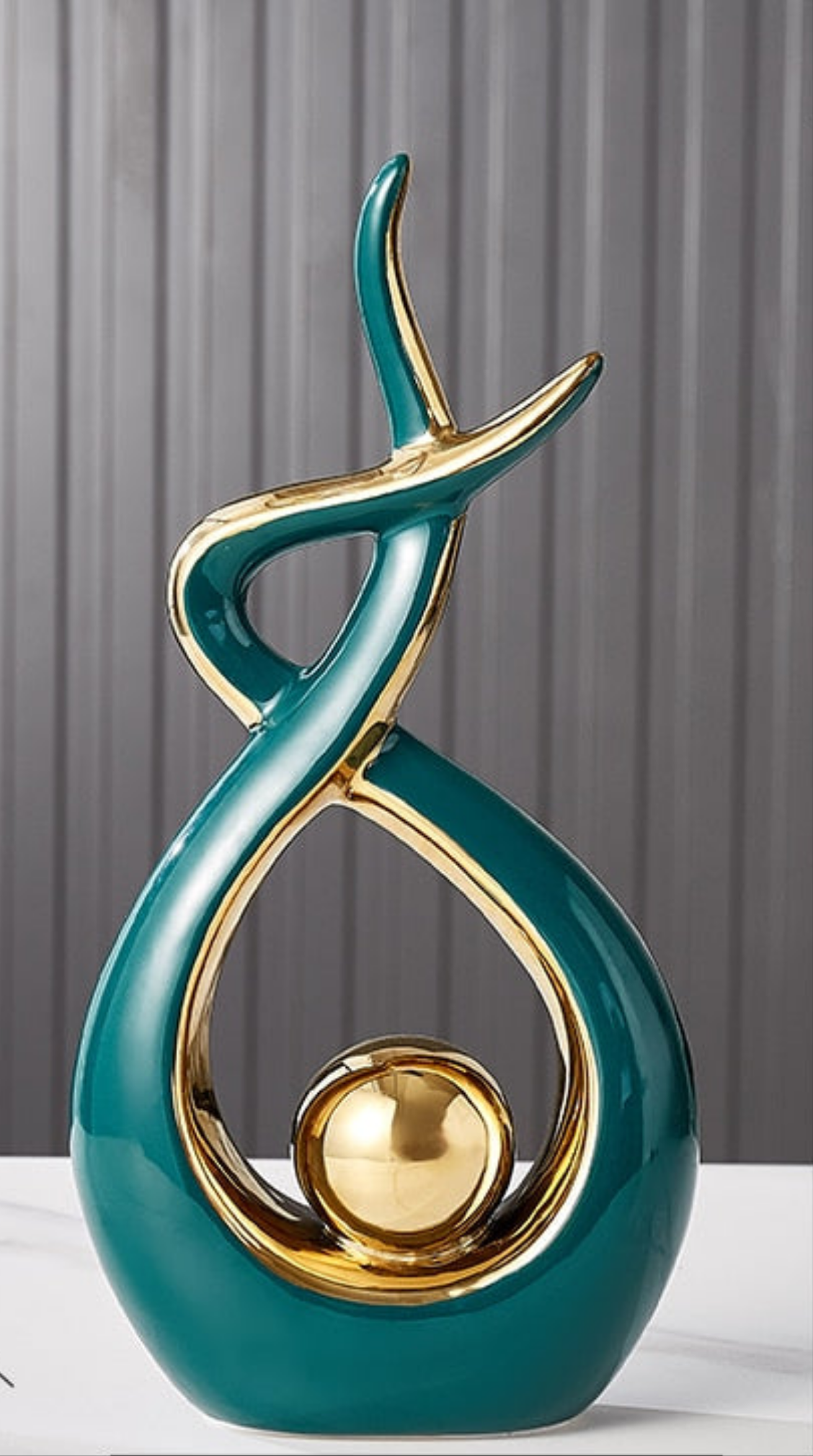 LuxeForm – Abstract Ceramic Sculpture with Gold Accents