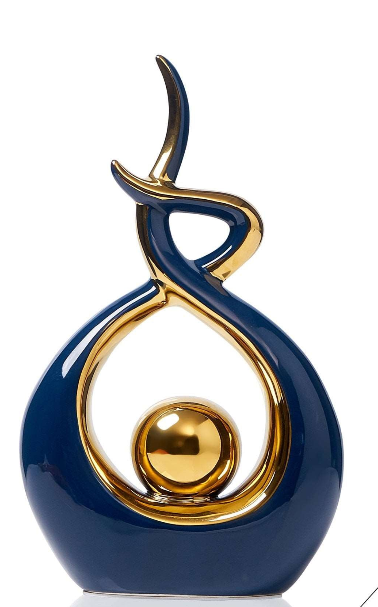 LuxeForm – Abstract Ceramic Sculpture with Gold Accents