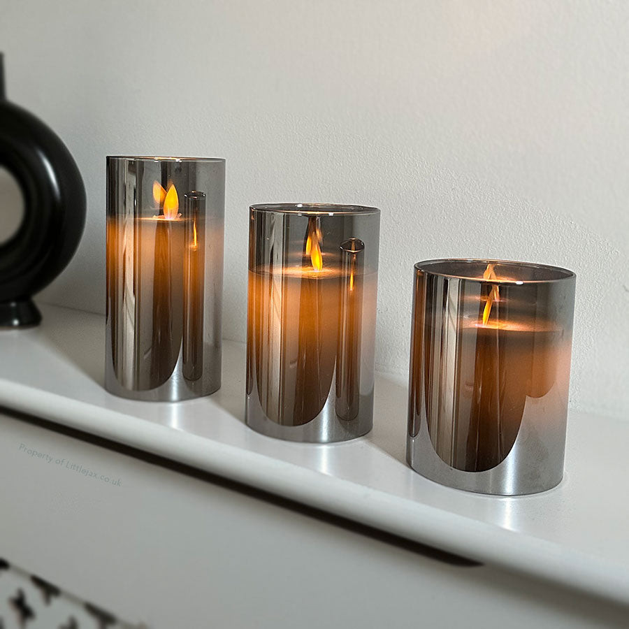 LumiGlow – Set of 3 Elegant Flameless Pillar Candle