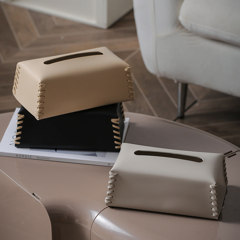 Harlo Élite - Luxury Woven Leather Tissue Box Cover with Elegant Design-5