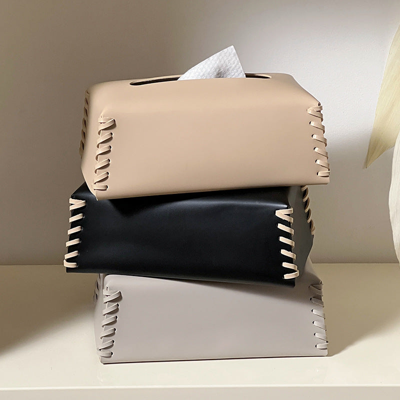 Harlo Élite - Luxury Woven Leather Tissue Box Cover with Elegant Design-6