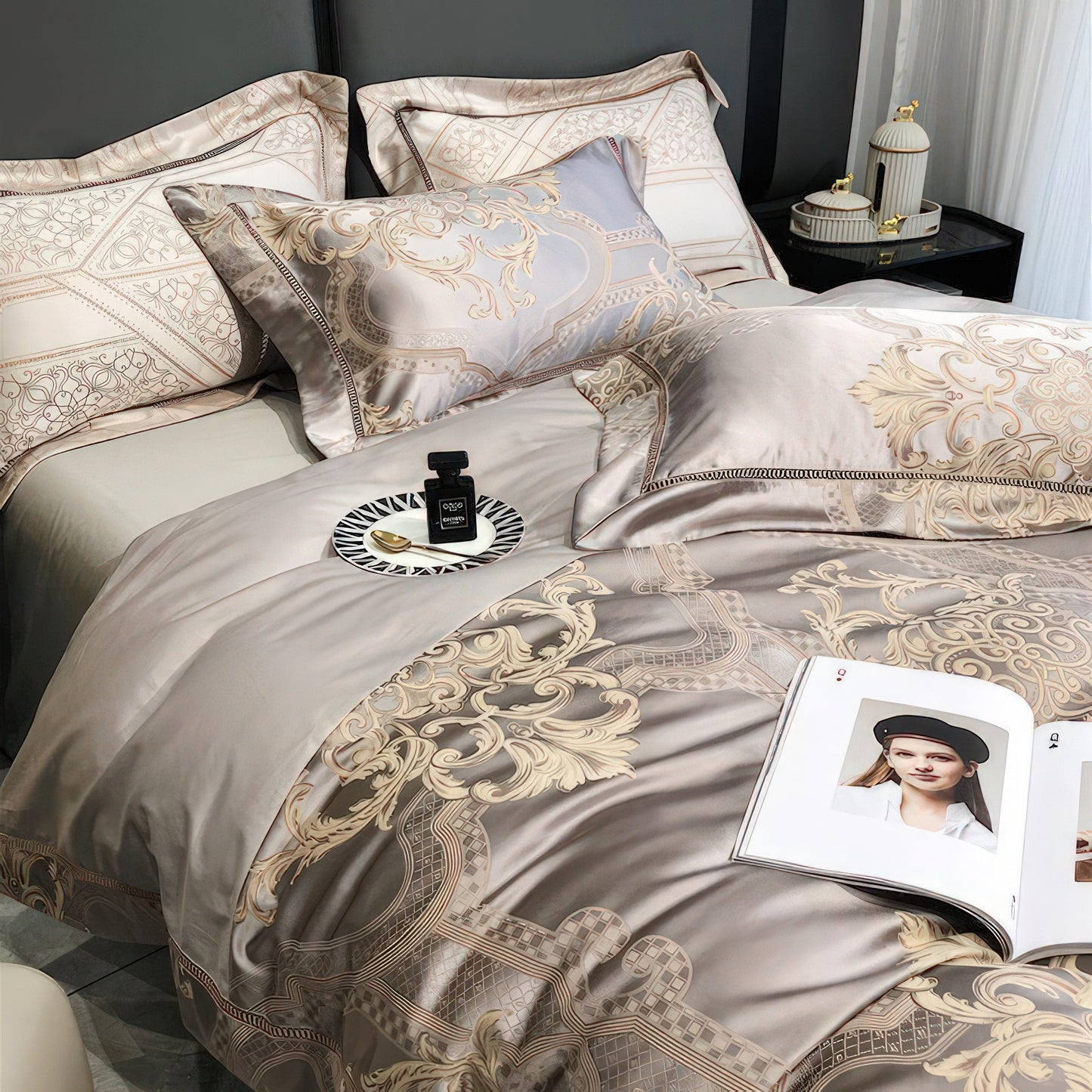 Luxurious 1000 Thread Count Egyptian Cotton Bedding Set with Duvet Covers-6