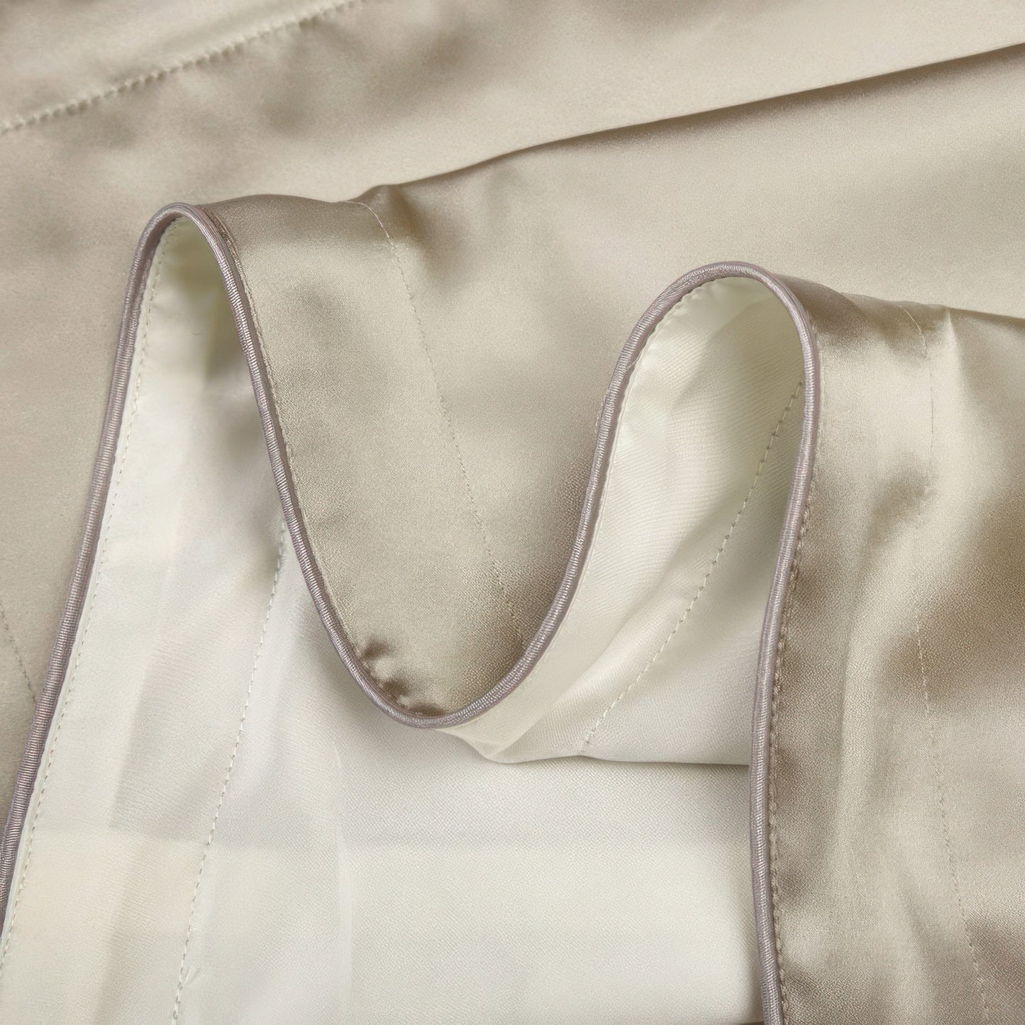 Luxurious Silk Pillowcase for Hair and Skin Care - Best Silk Pillow Case, Smooth Tencel Underside, Elegant Beige-4