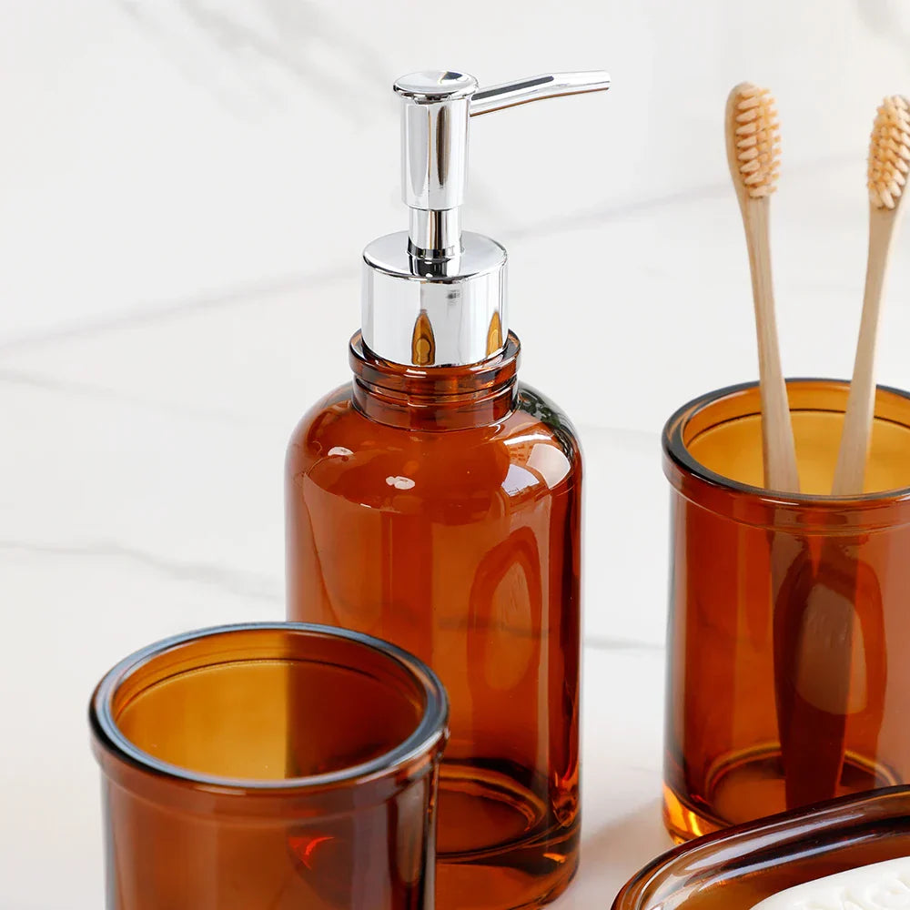 Apothecary Luxe - 4-Piece Elegant Bathroom Accessories Set for Timeless Style-6