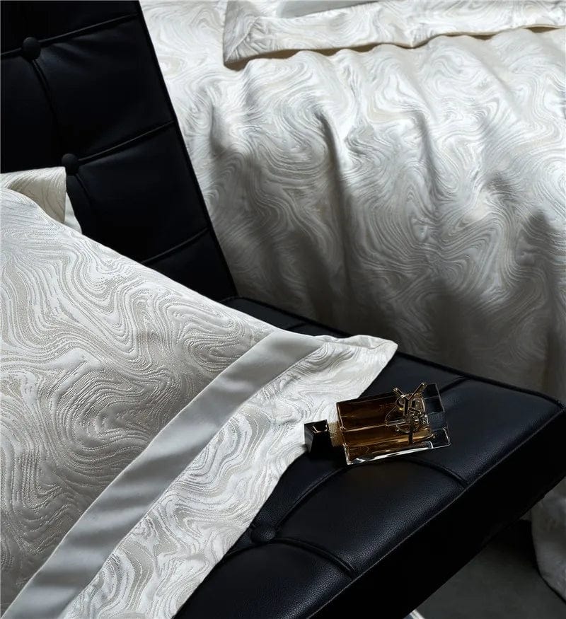 Pearl Jacquard Bedding Set - Luxurious 1000 Thread Count Duvet Covers & Sheet Set-6