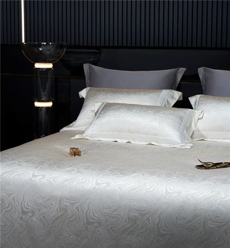 Pearl Jacquard Bedding Set - Luxurious 1000 Thread Count Duvet Covers & Sheet Set-3