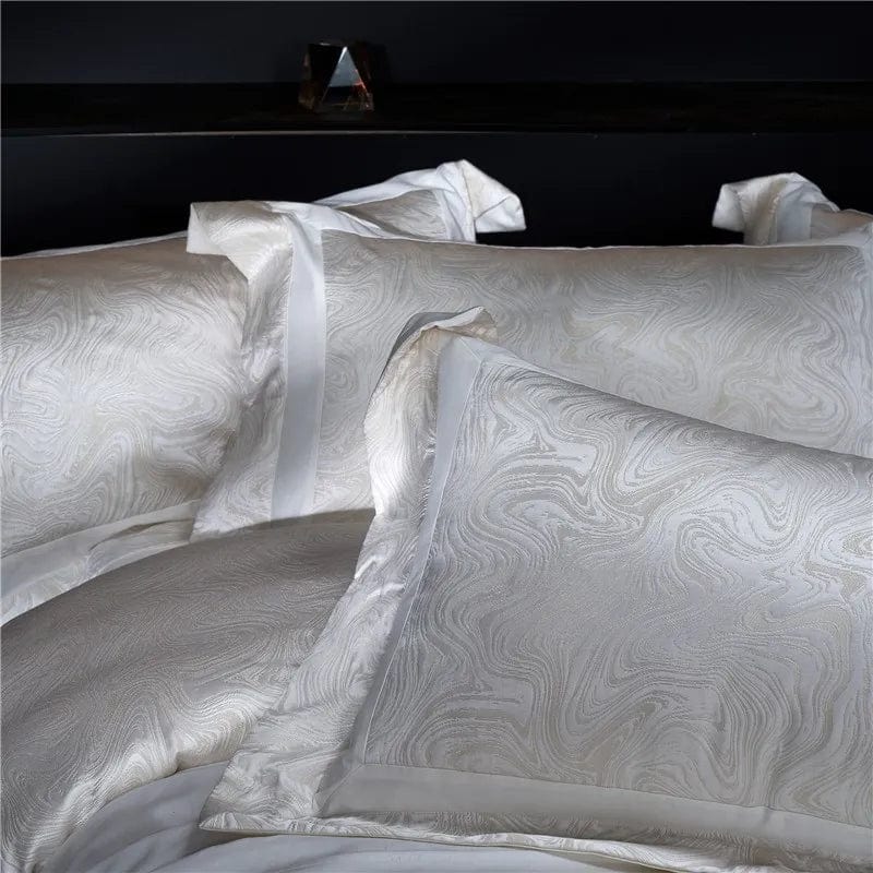 Pearl Jacquard Bedding Set - Luxurious 1000 Thread Count Duvet Covers & Sheet Set-5