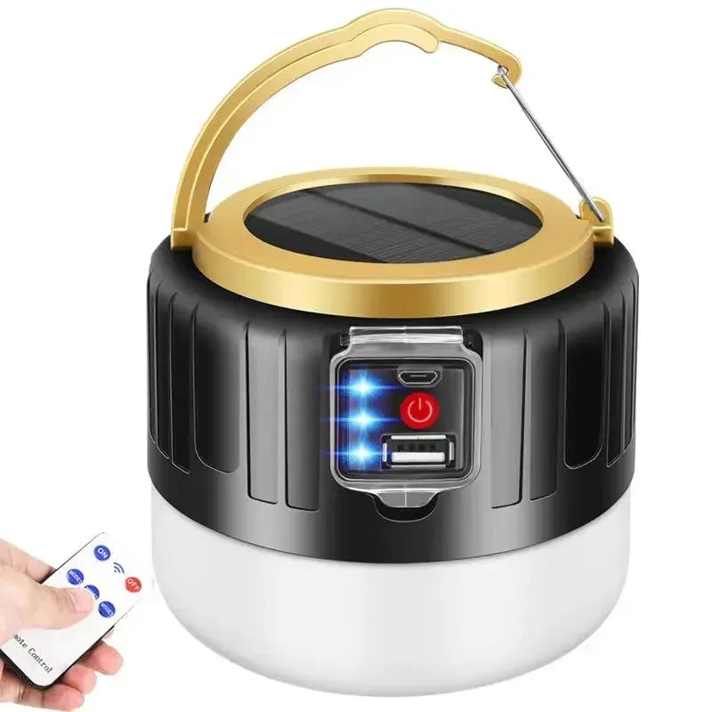 Solar LED Camping Light - 1000W USB Rechargeable Portable Lantern with Multiple Lighting Modes-5
