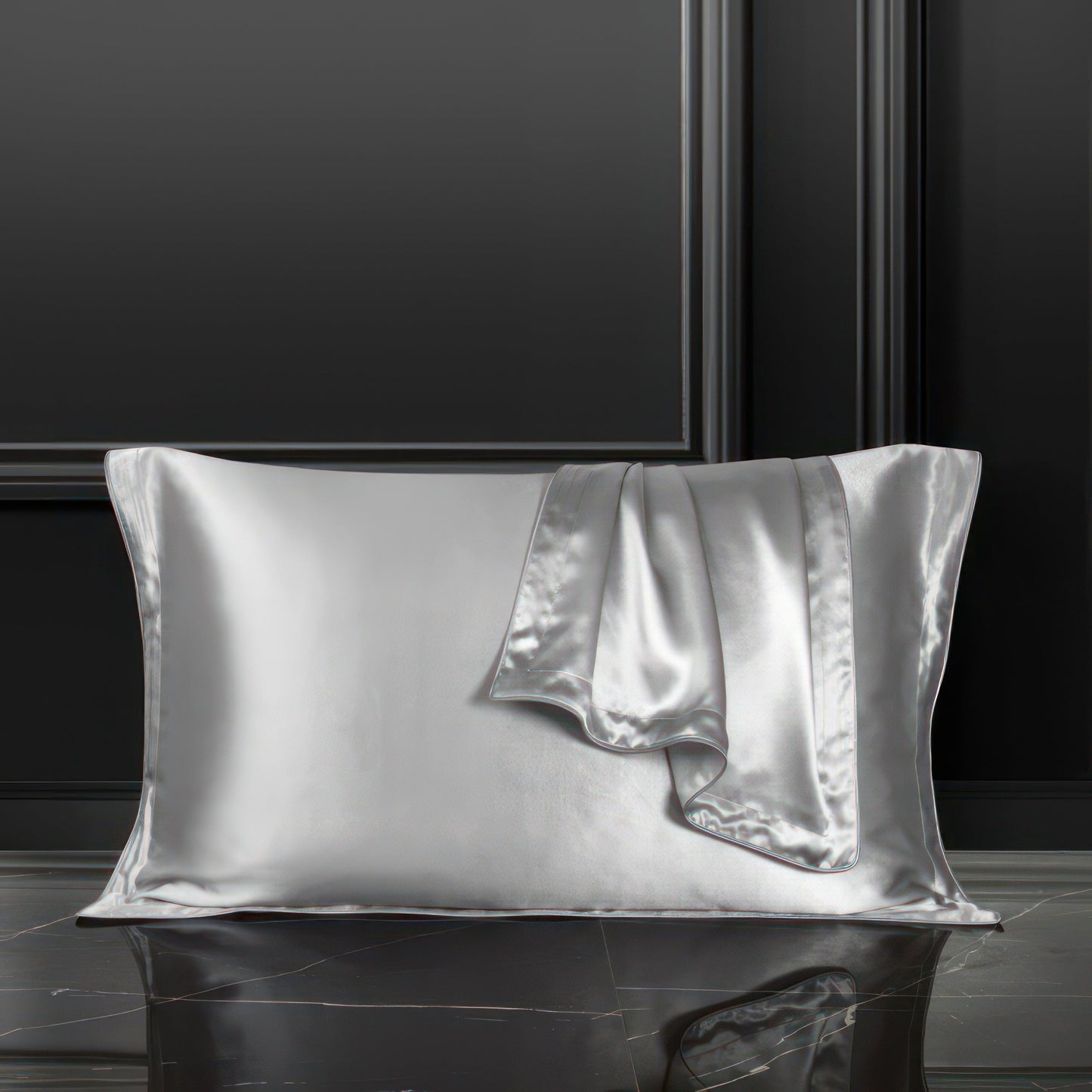 Luxurious Silk Pillowcase for Hair – 100% Silk with Tencel Underside, Elegant Design-3