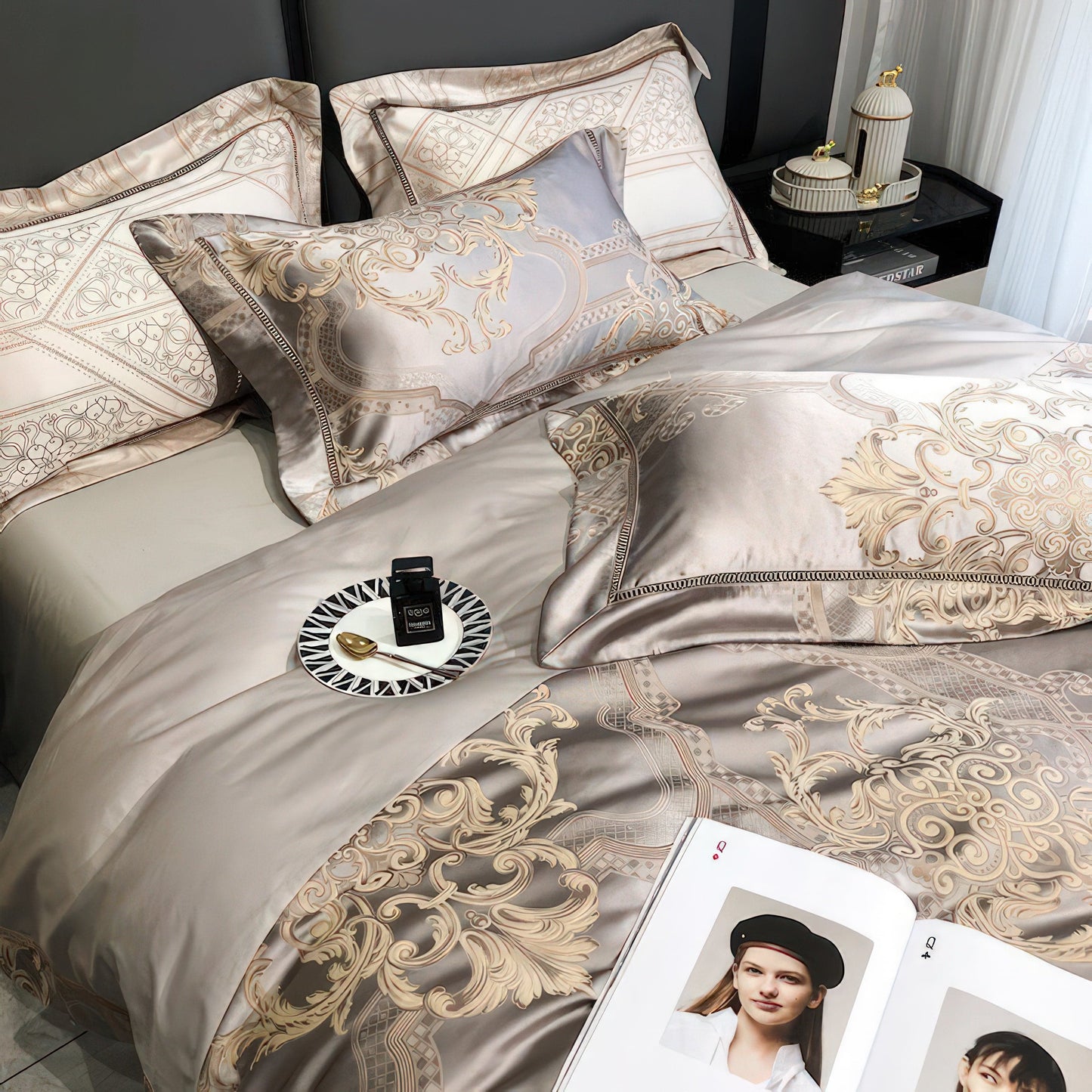 Luxurious 1000 Thread Count Egyptian Cotton Bedding Set with Duvet Covers-4