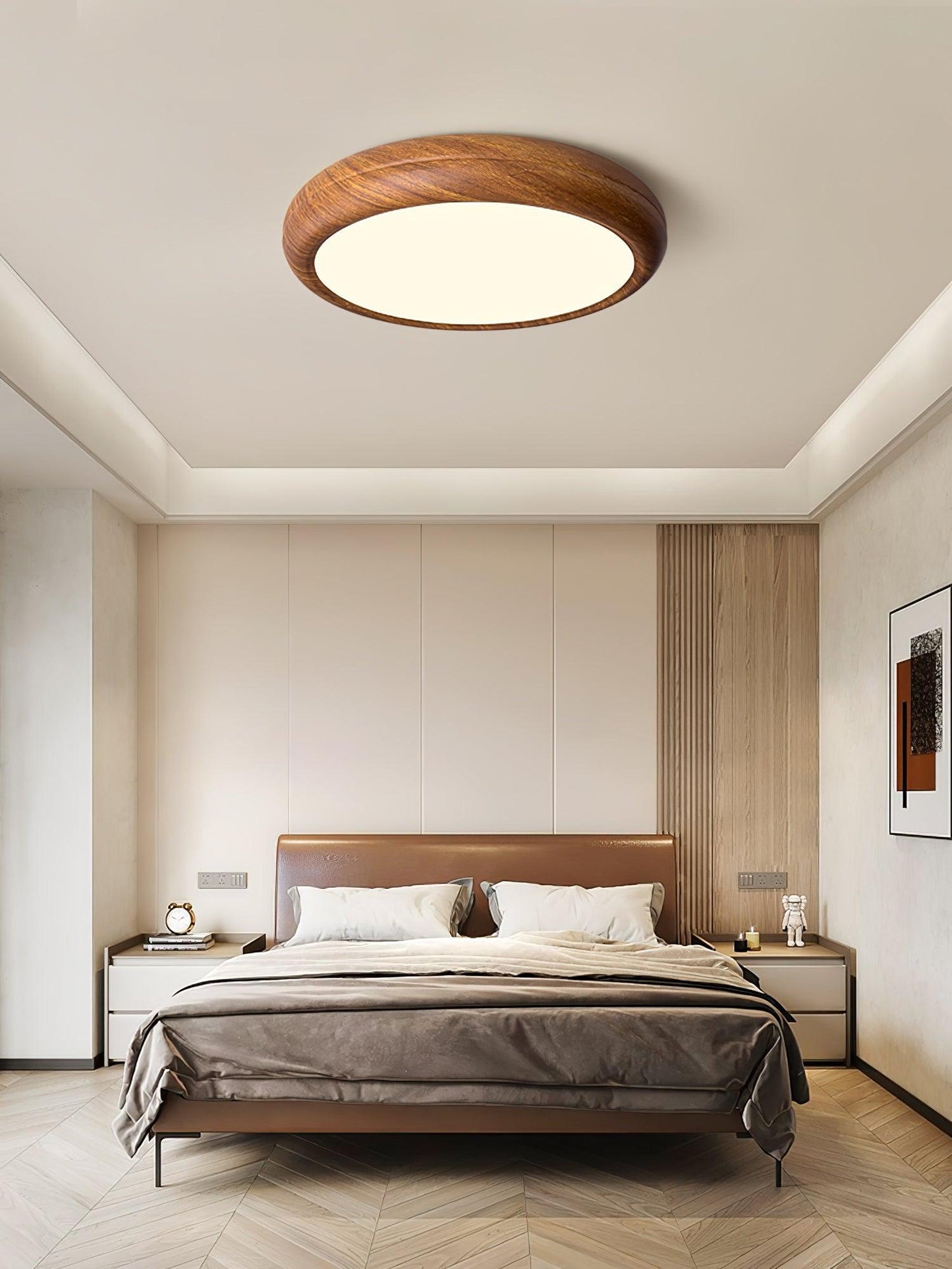 Lumiéra - Wood Grain Round Ceiling Light