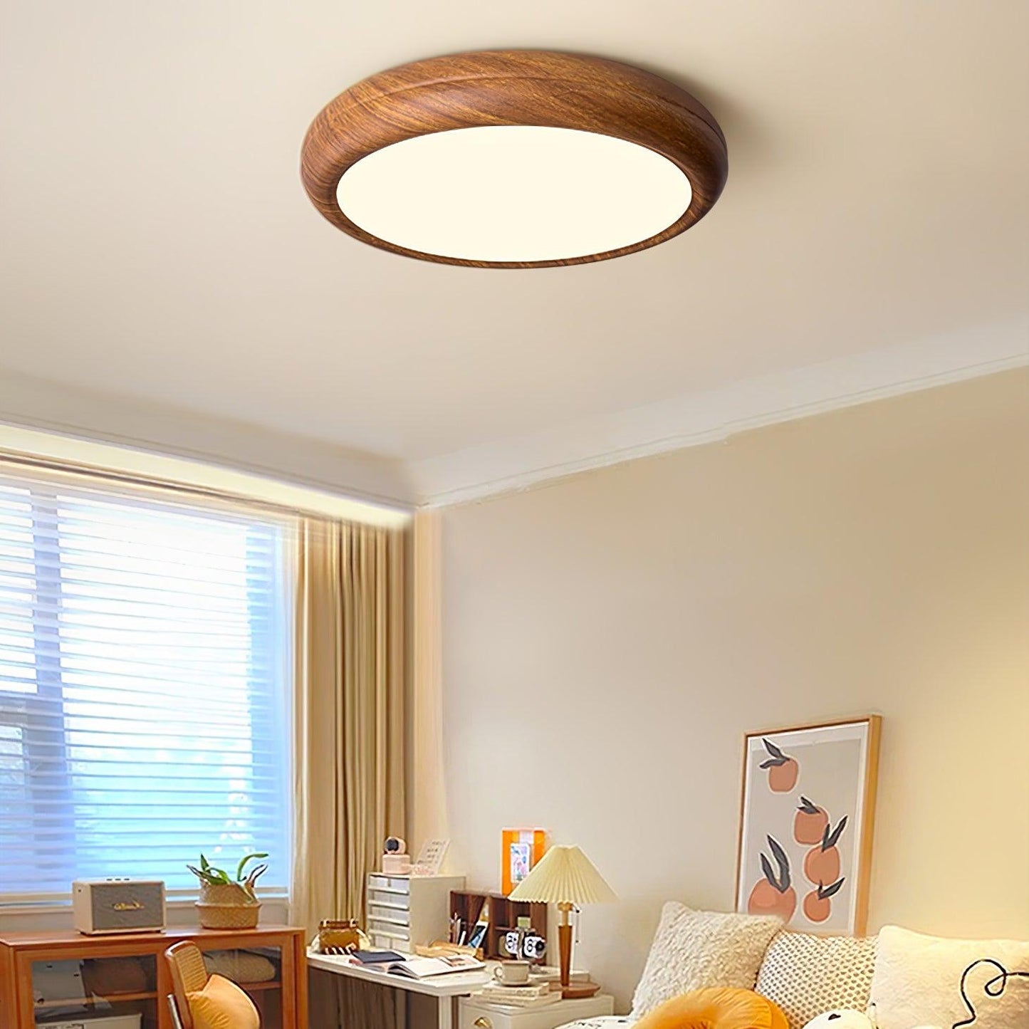 Lumiéra - Wood Grain Round Ceiling Light