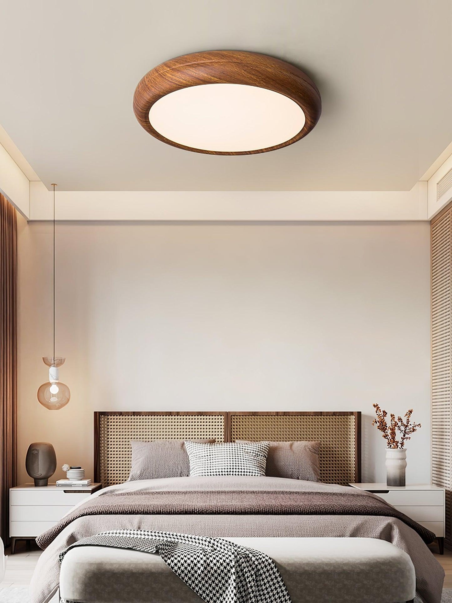 Lumiéra - Wood Grain Round Ceiling Light