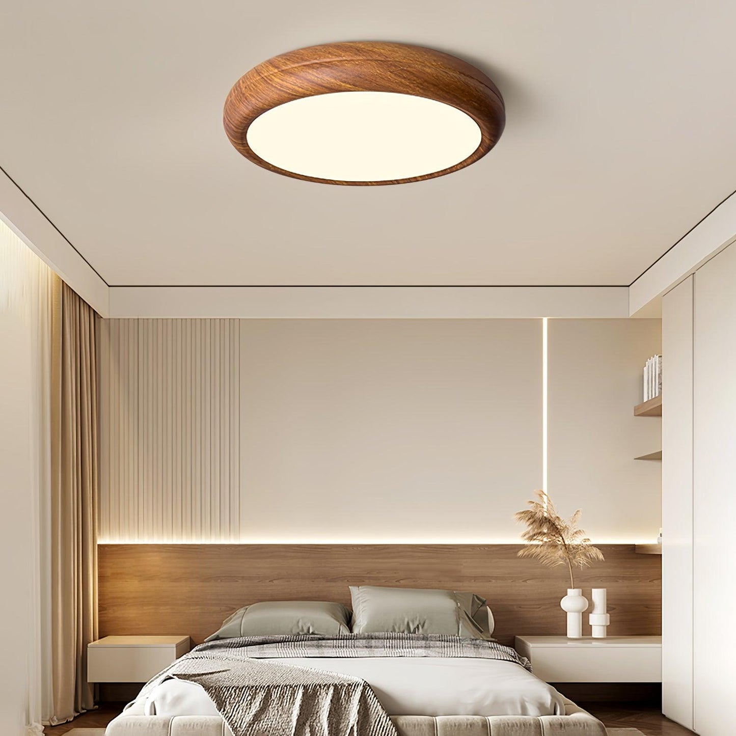 Lumiéra - Wood Grain Round Ceiling Light