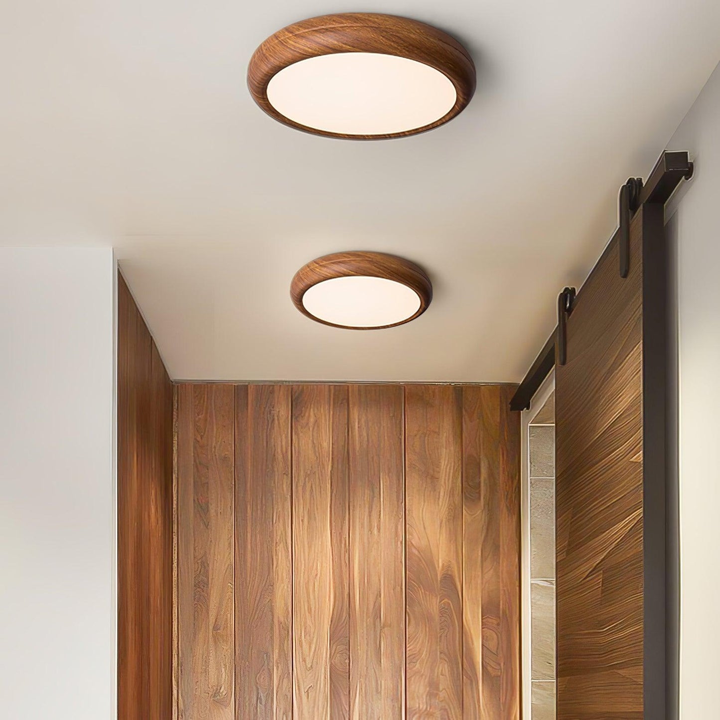 Lumiéra - Wood Grain Round Ceiling Light