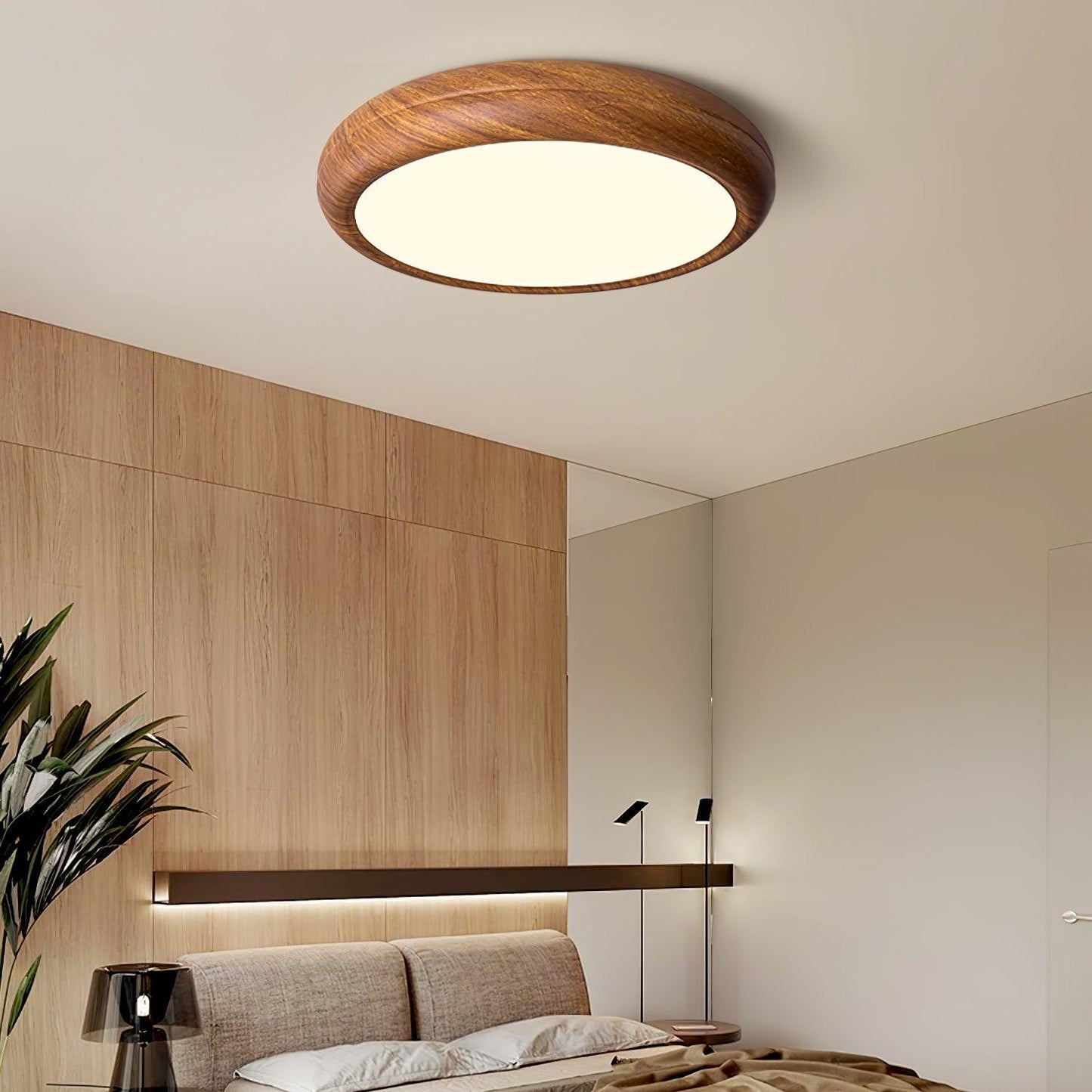 Lumiéra - Wood Grain Round Ceiling Light