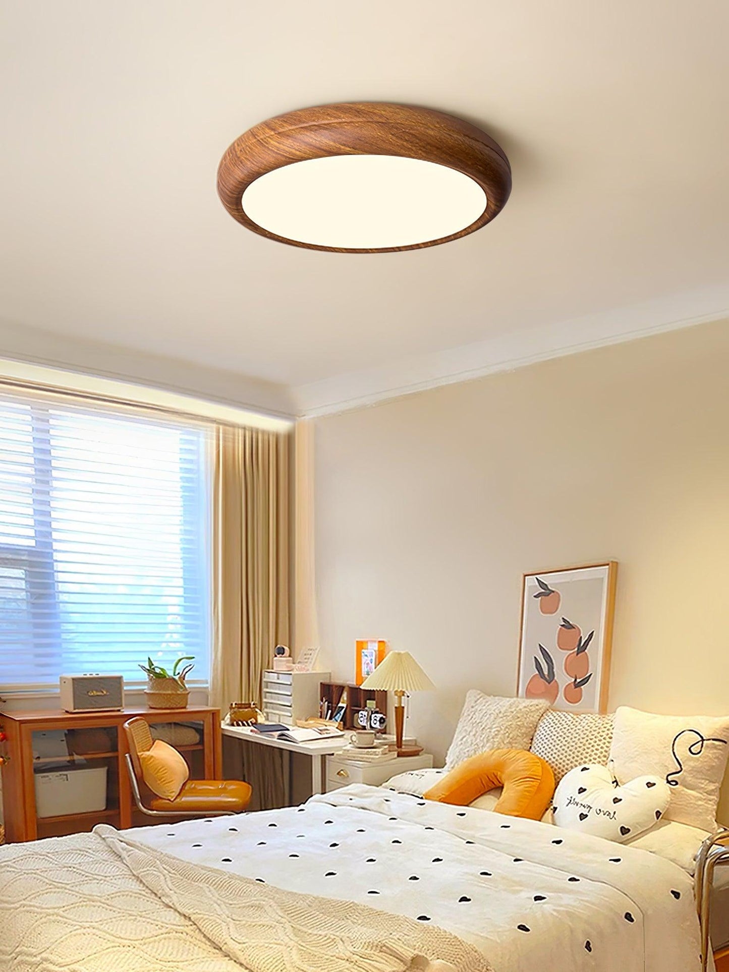 Lumiéra - Wood Grain Round Ceiling Light
