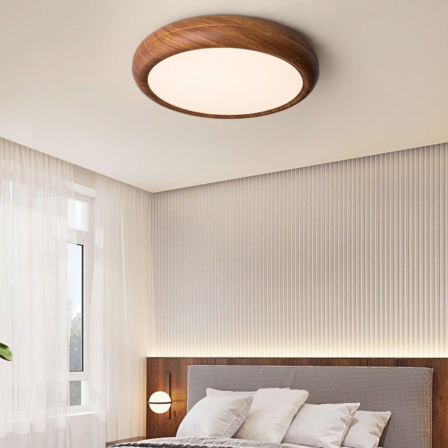Lumiéra - Wood Grain Round Ceiling Light