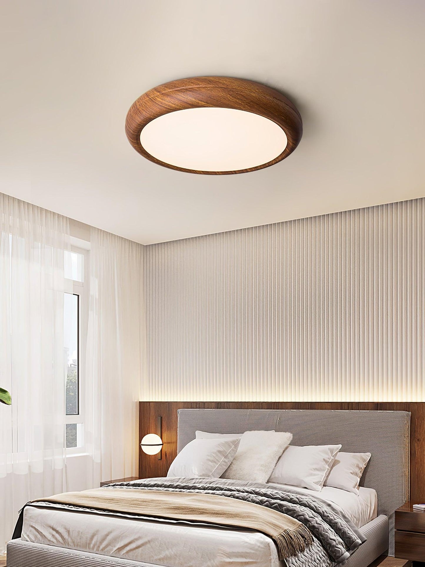 Lumiéra - Wood Grain Round Ceiling Light