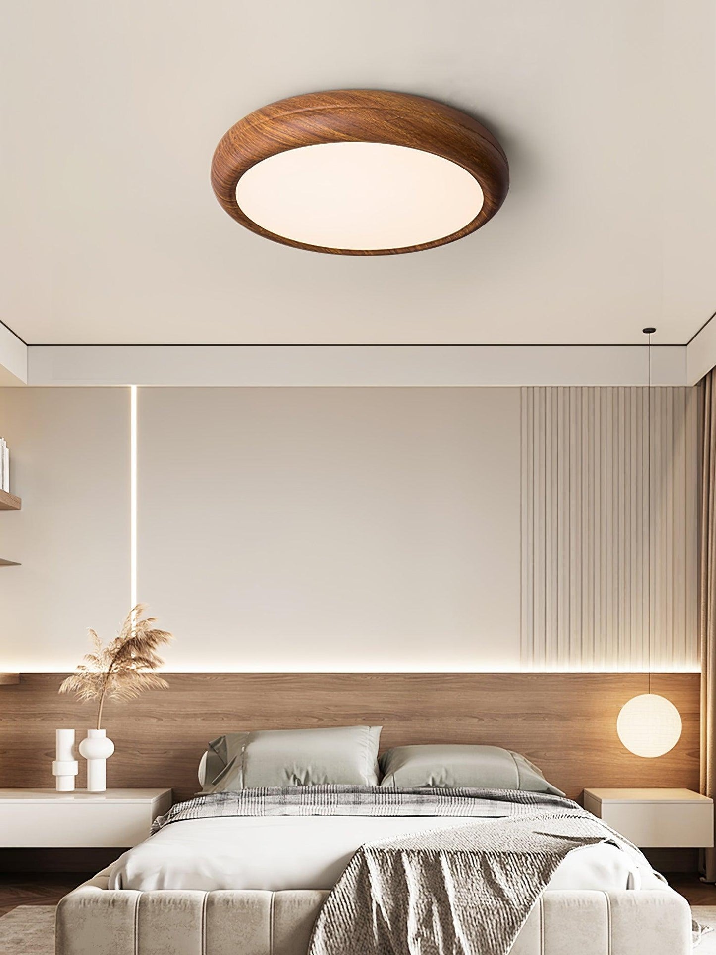 Lumiéra - Wood Grain Round Ceiling Light