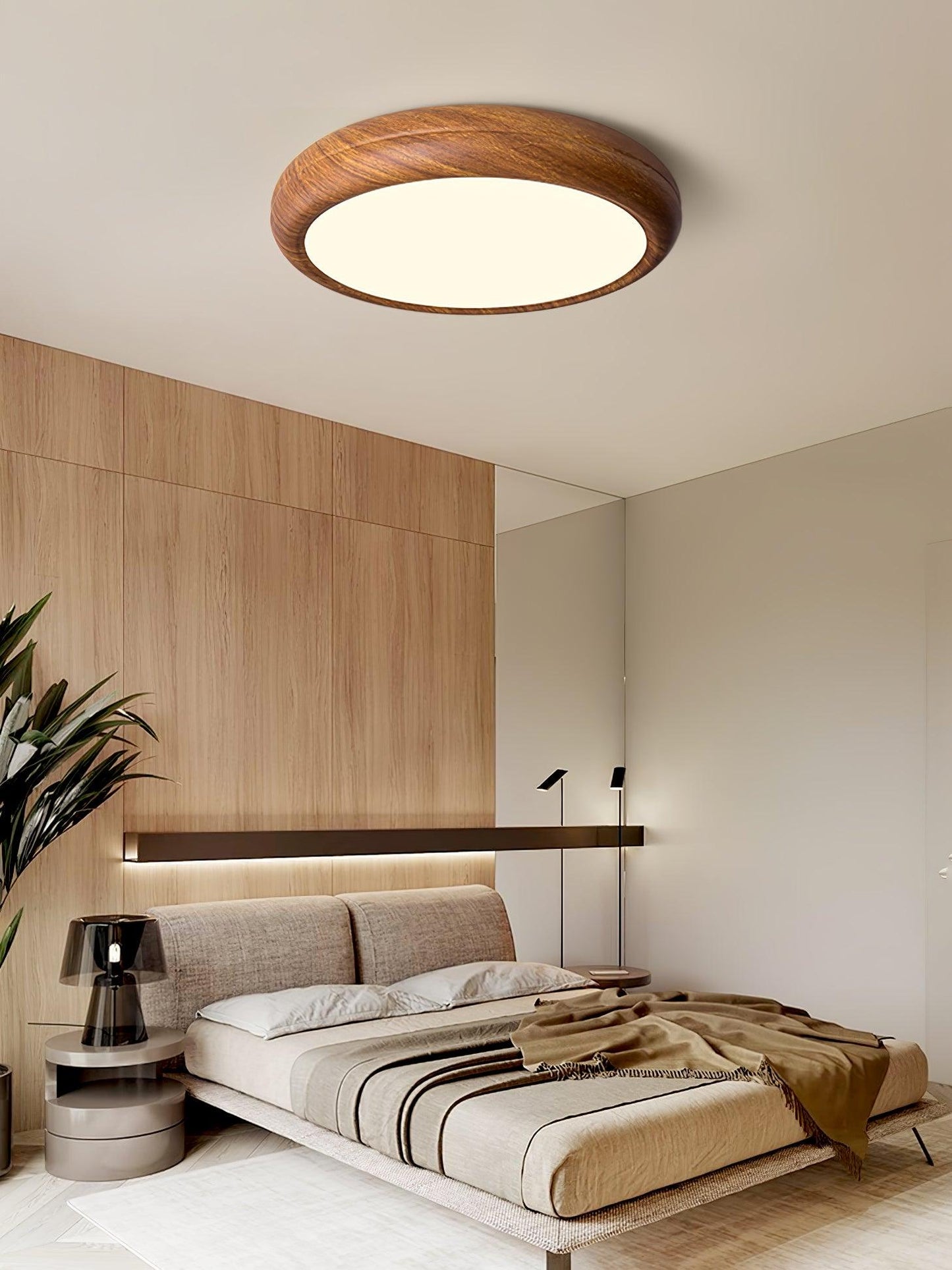 Lumiéra - Wood Grain Round Ceiling Light