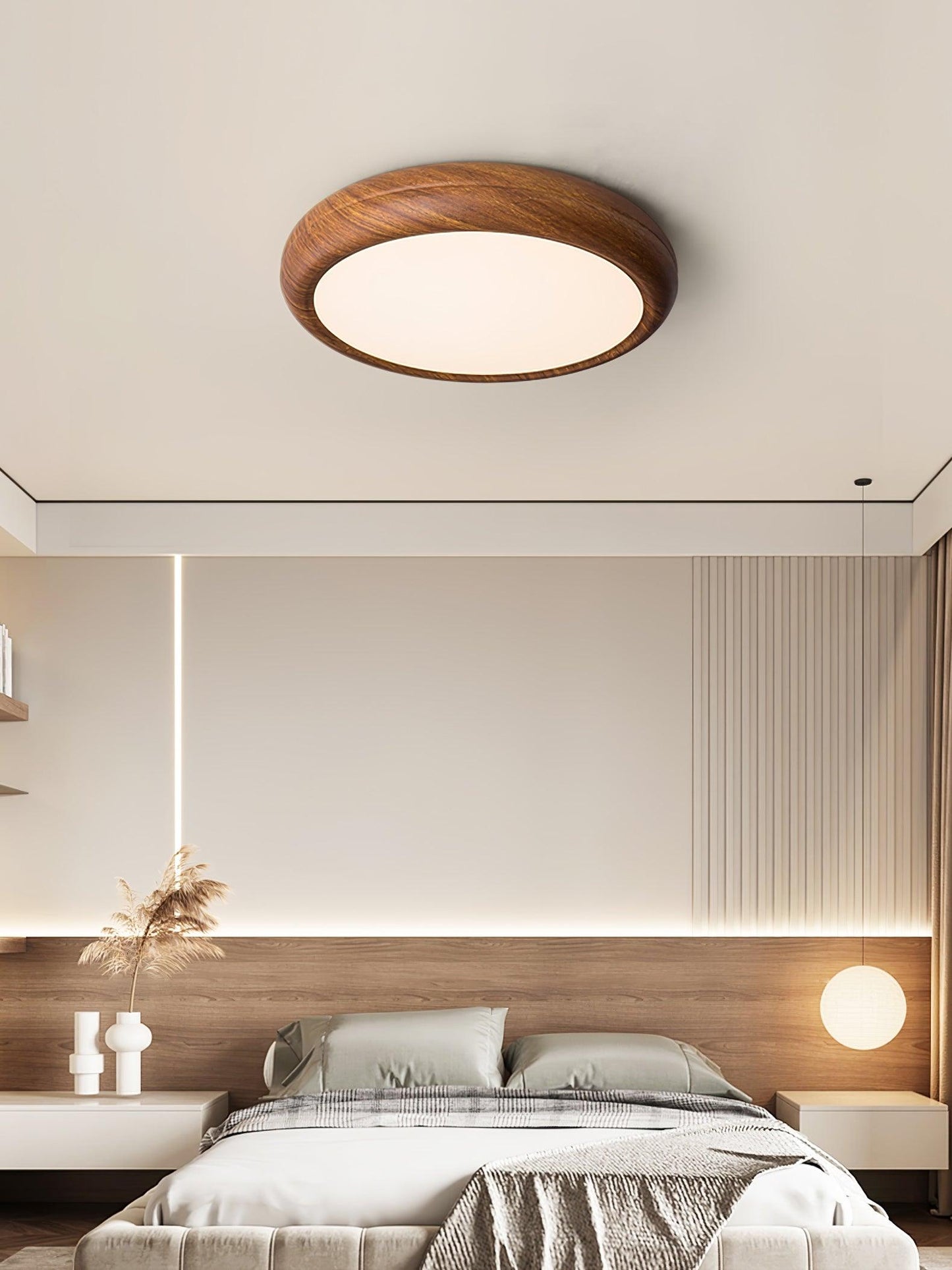 Lumiéra - Wood Grain Round Ceiling Light