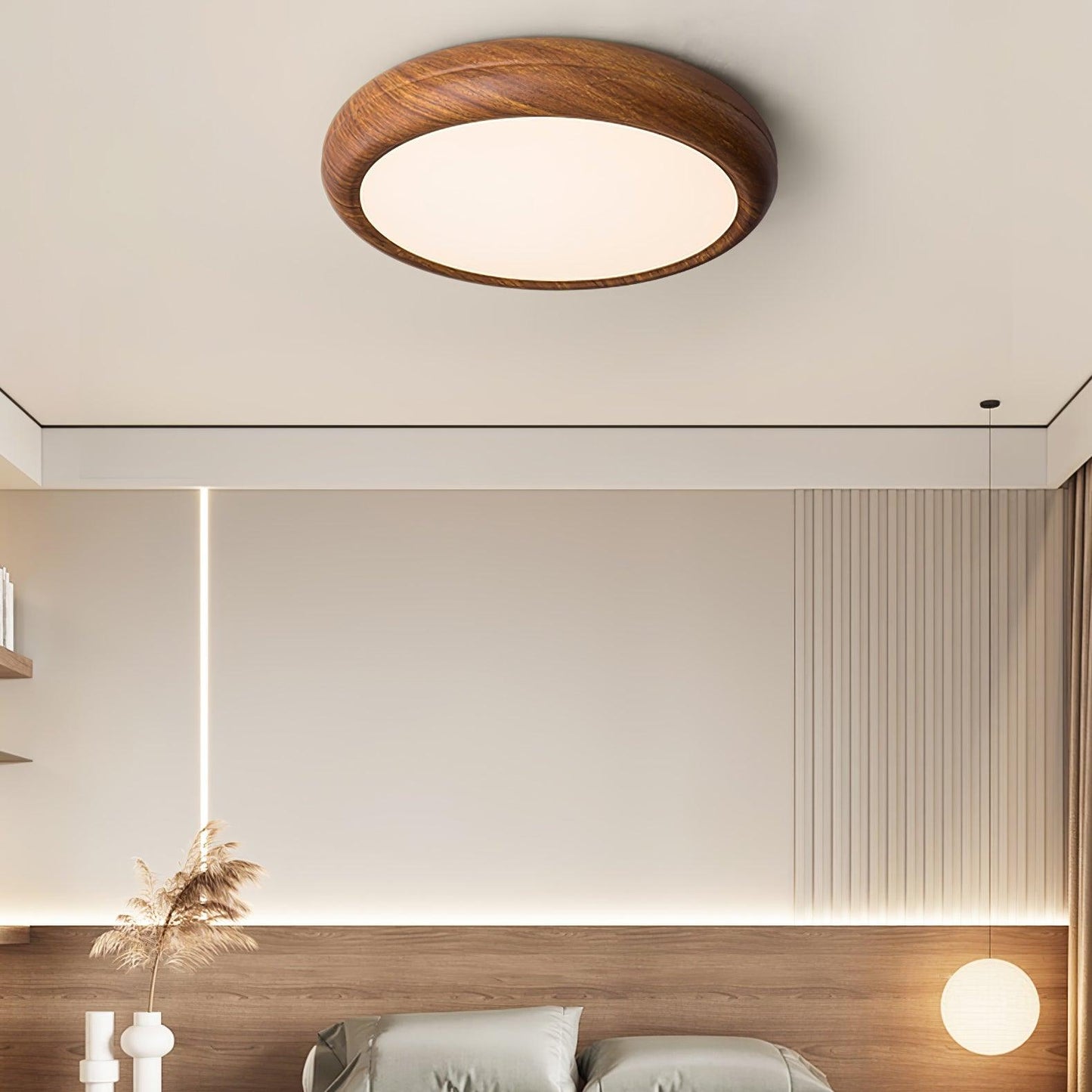 Lumiéra - Wood Grain Round Ceiling Light