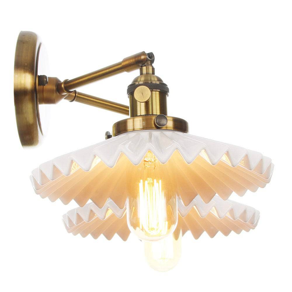 Lumière - Antique Gold Double-Head Ceramic Wall Lamp