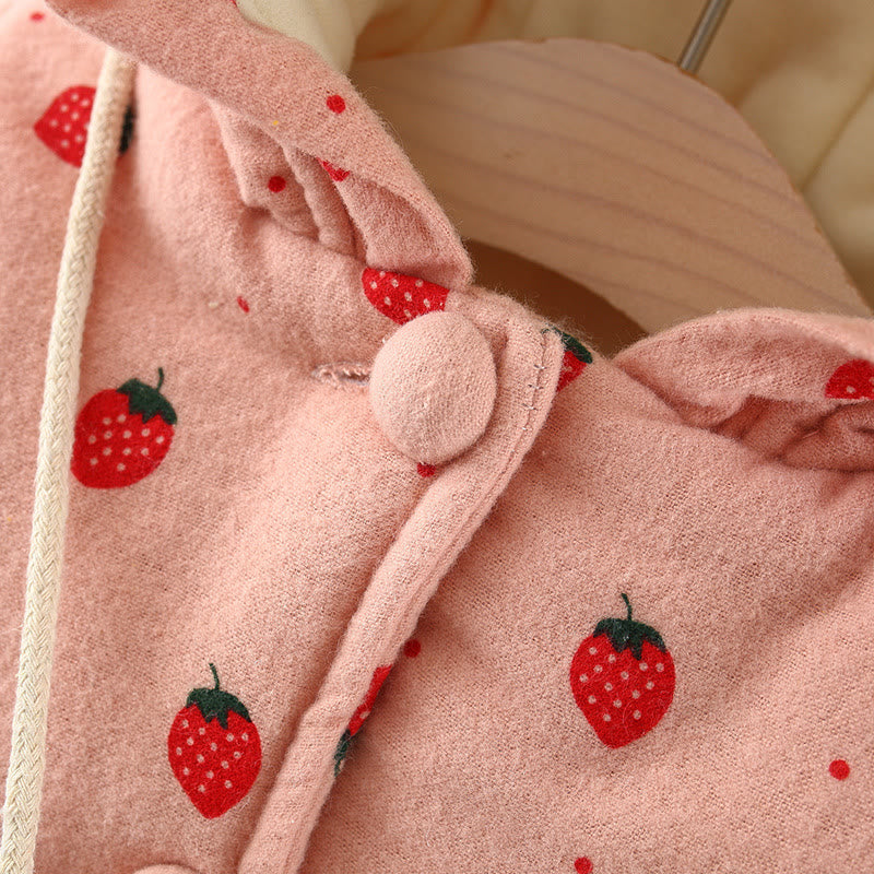 StrawberrySnuggle - Adorable Strawberry Quilted Baby Jacket/Coat