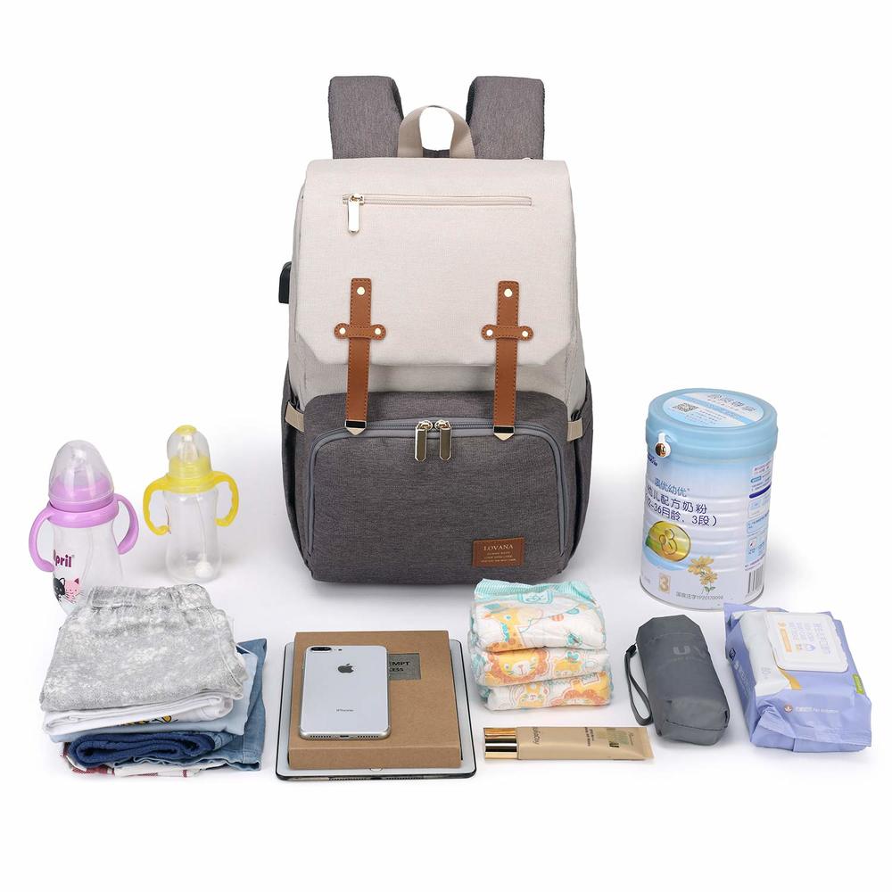 Luna - Baby Diaper Backpack with Bottle Warmer and Phone Charger