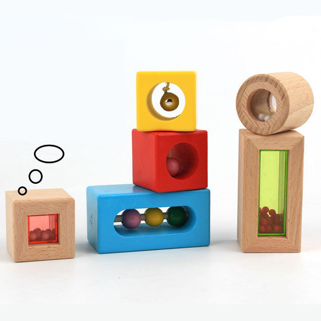 StackMasters - Colorful Wooden Baby Stacking Blocks