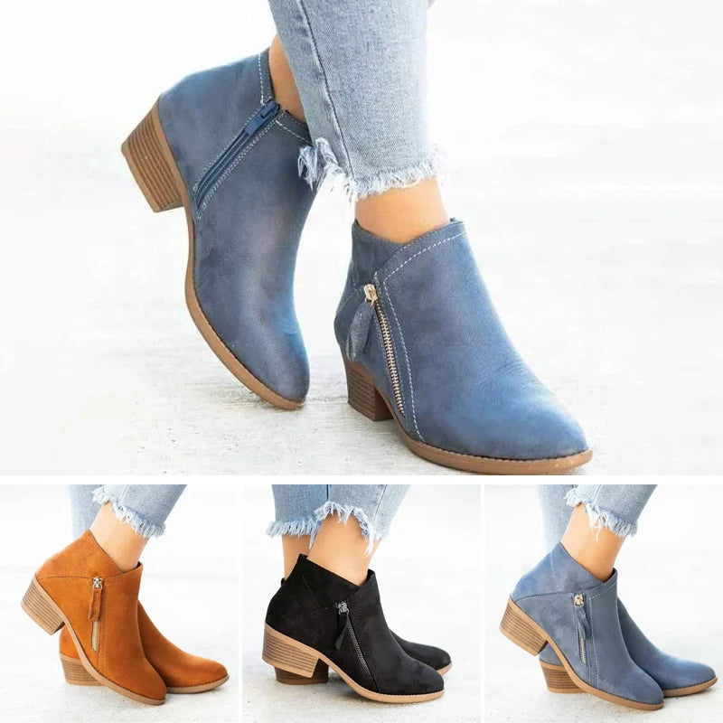 SereneStep – Women's Stylish Orthopedic Leather Ankle Boots
